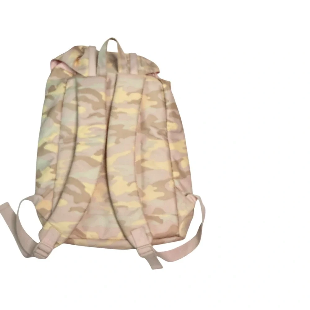 Unbranded Backpack Womens Large Pink Camo Canvas Rucksack Rose Gold Hardware